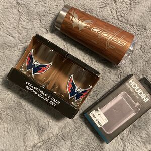 NHL Washington Capitals Bundle: Rocks Glass Set, Houdi Flask, & Roadie Tumbler
